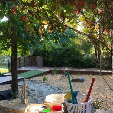 Bimbadeen Preschool outdoor area at sunset
