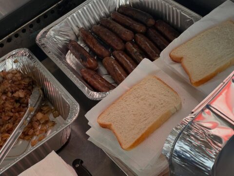Bunnings Sausage Sizzle - sausages, onions and bread
